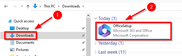 Double Click to install Office screen shot